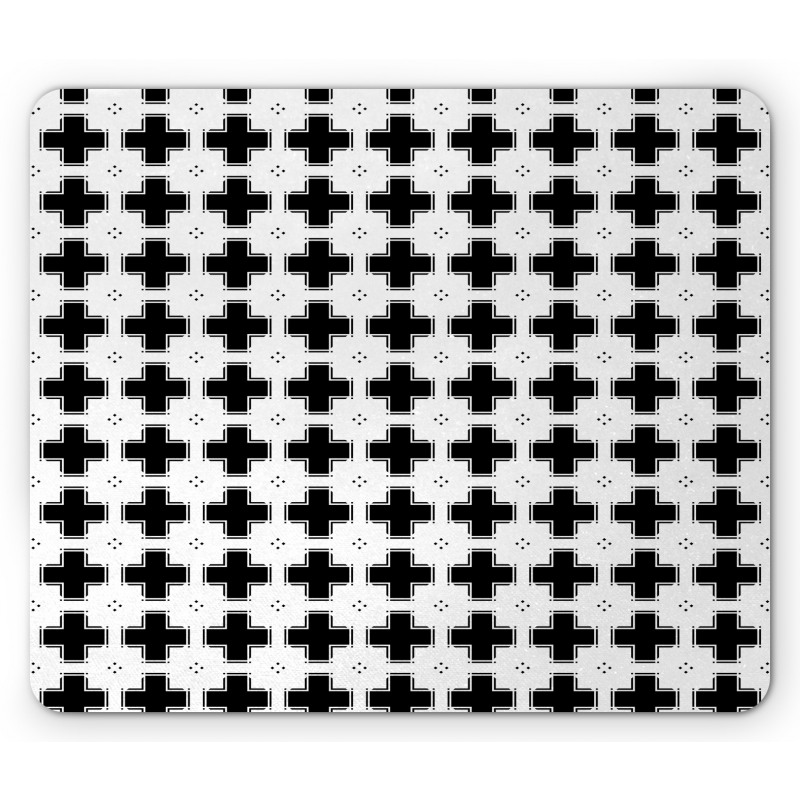 Dark Plus and White Squares Mouse Pad