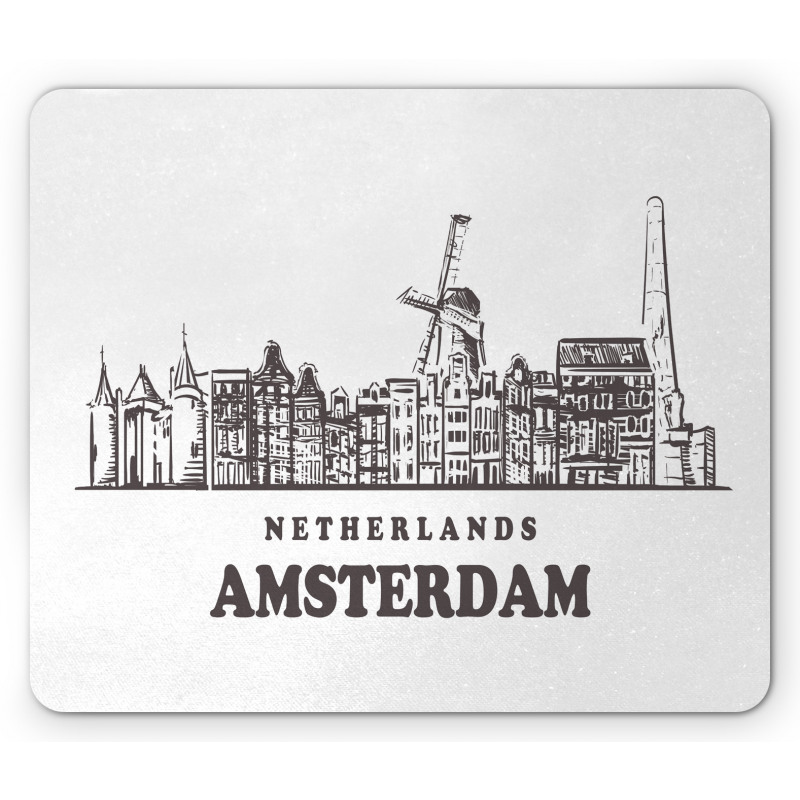 Netherlands City Skyline Mouse Pad