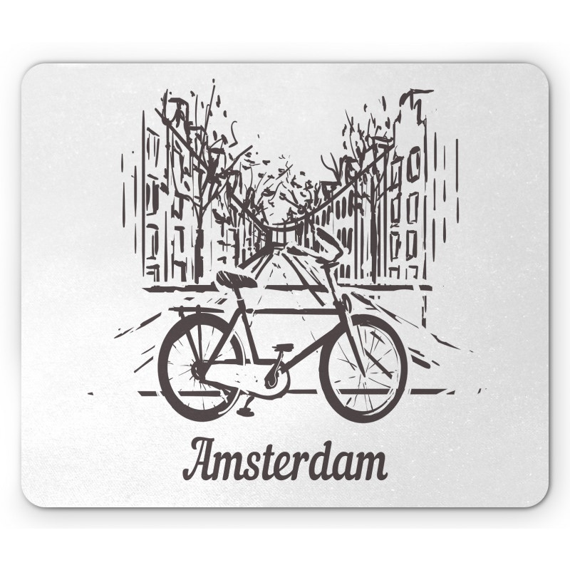 Bicycle Street Houses Mouse Pad