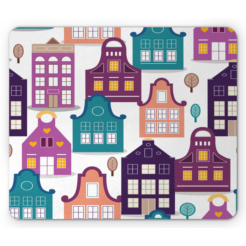 Traditional Houses Trees Mouse Pad