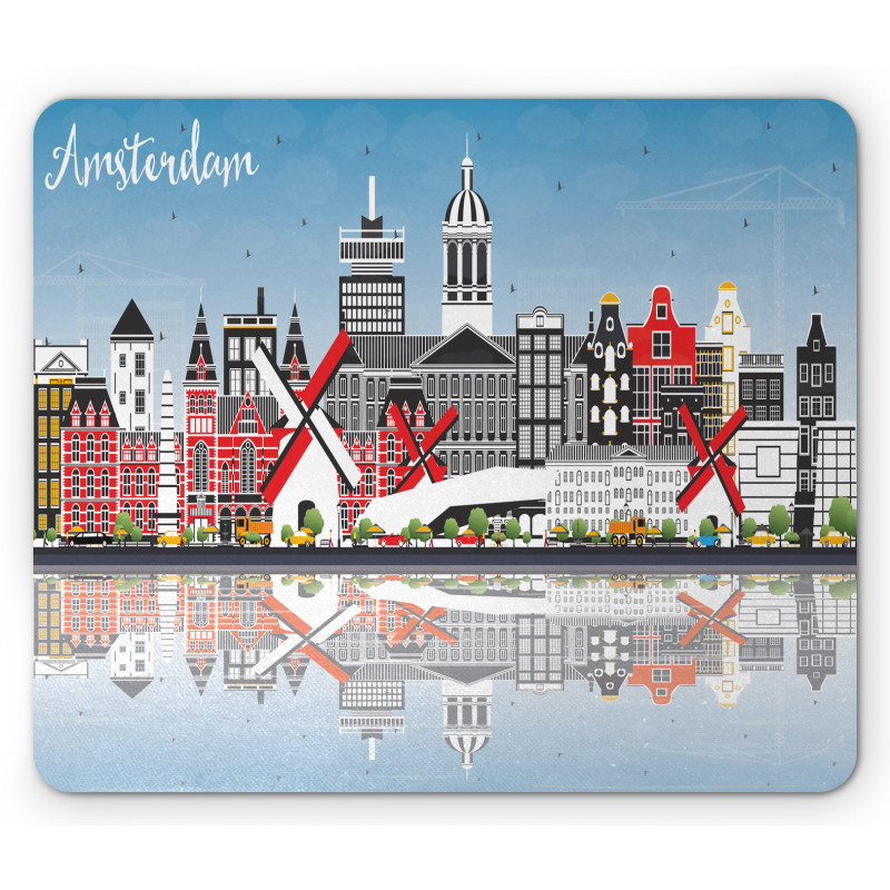 City Skyline Calligraphy Mouse Pad