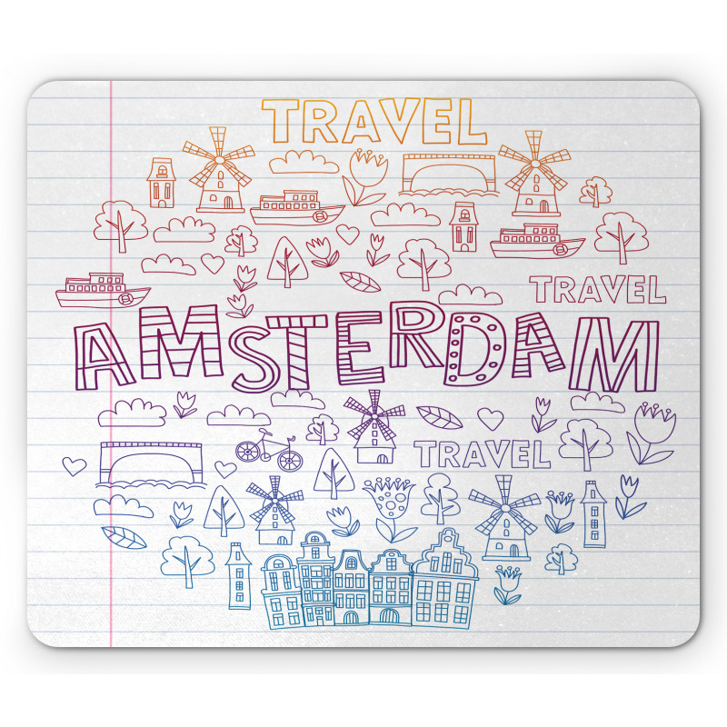 Doodle Style Elements Mouse Pad