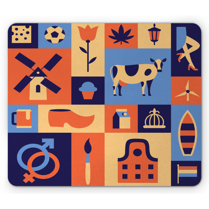 Squares Culture Items Mouse Pad