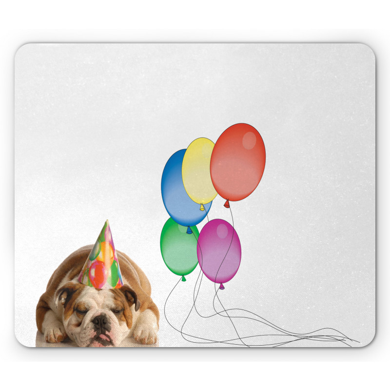 Doggie in a Birthday Hat Mouse Pad