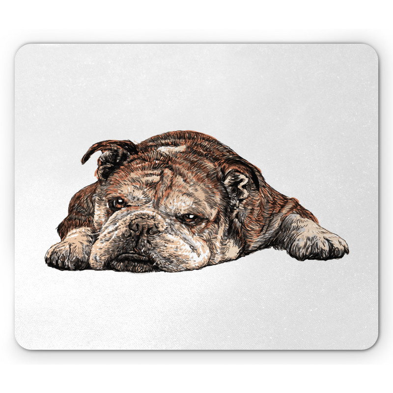 Single Hand Drawn Bulldog Mouse Pad