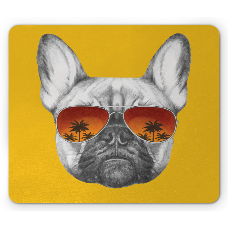 Funny Pet in Sunglasses Mouse Pad