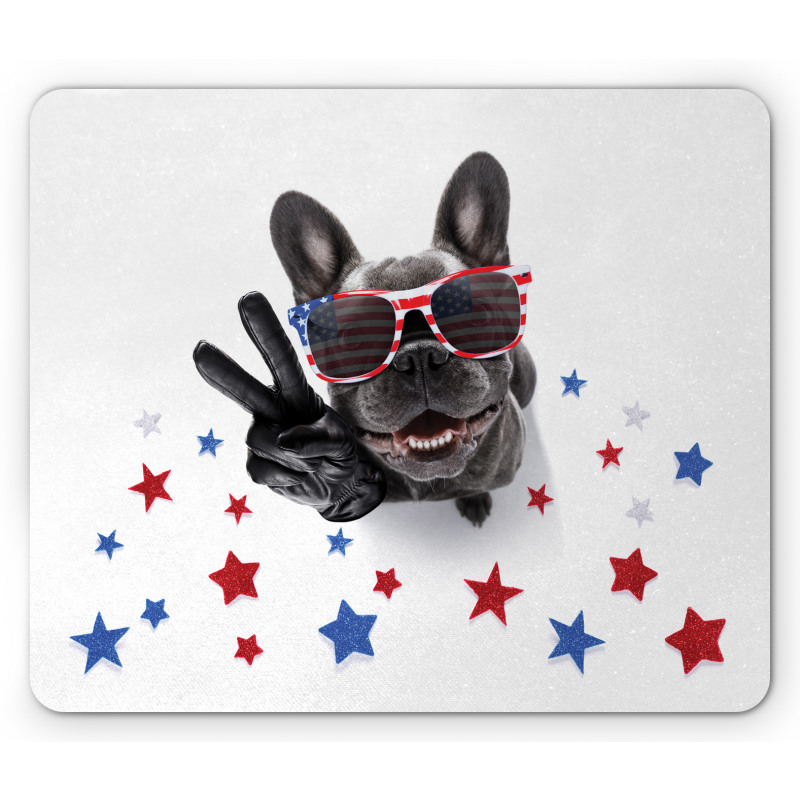 Top View Funny Dog Posing Mouse Pad