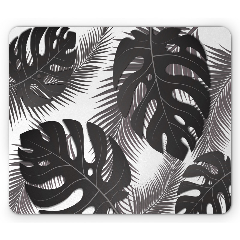 Monstera and Palm Leaves Mouse Pad