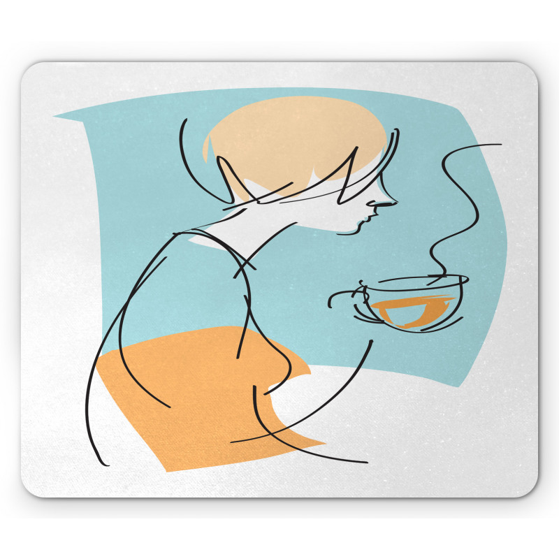 Randomly Scribbled Lady Cup Mouse Pad