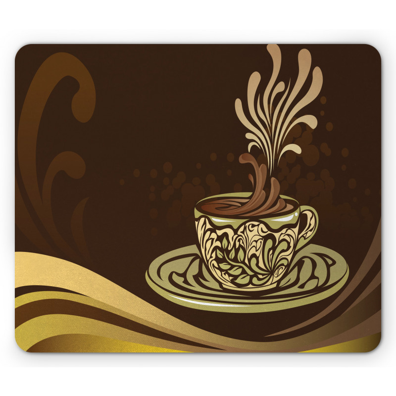 Ornamental Coffee Mug Design Mouse Pad