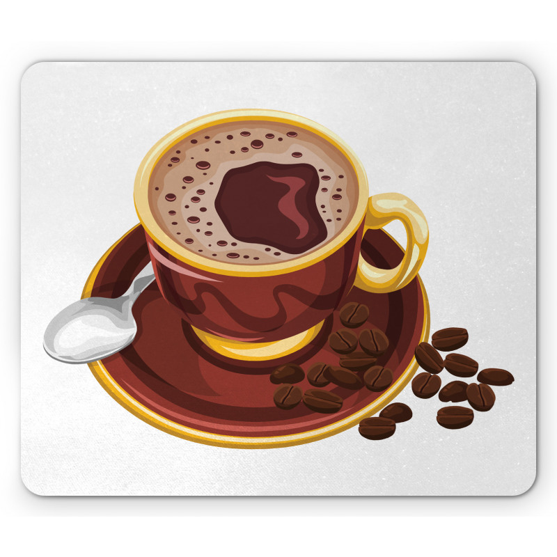 Cappuccino Spoon and Beans Mouse Pad