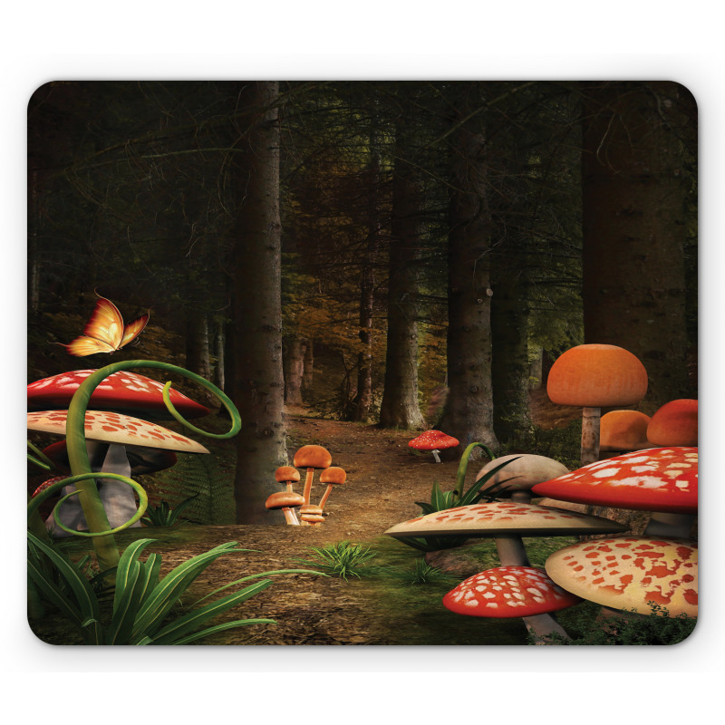 Mushrooms Dark Forest Mouse Pad