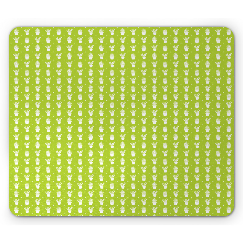 Repetitive Pot Plants Mouse Pad