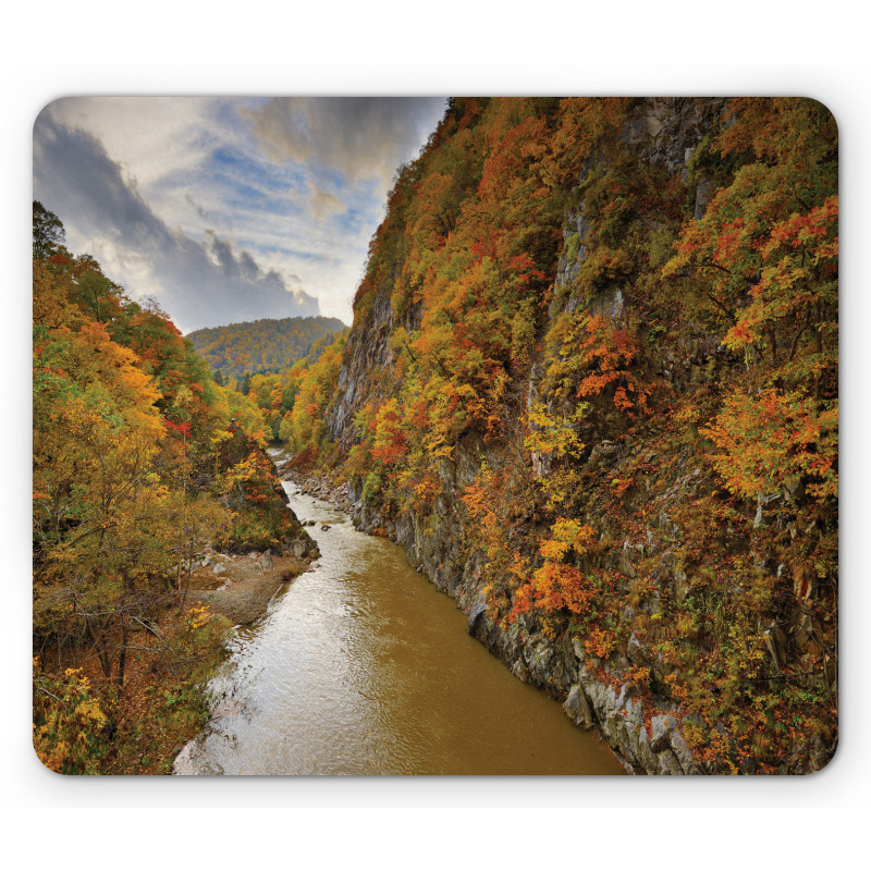 River Autumn Colors Mouse Pad