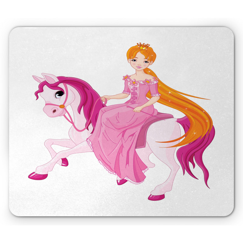 Princess on Pinkish Mane Horse Mouse Pad