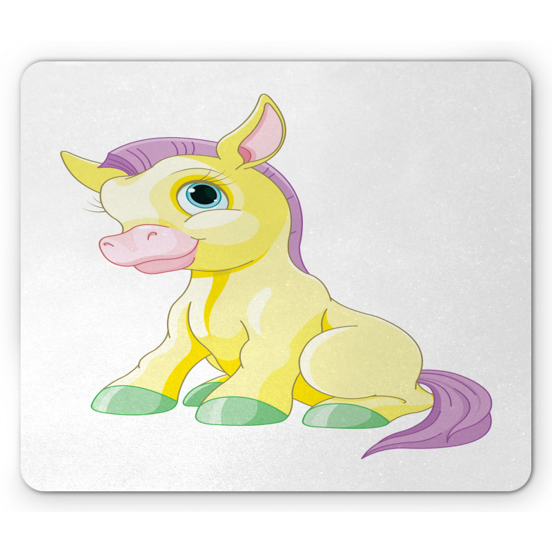 Childish Funny Cartoon Horse Mouse Pad