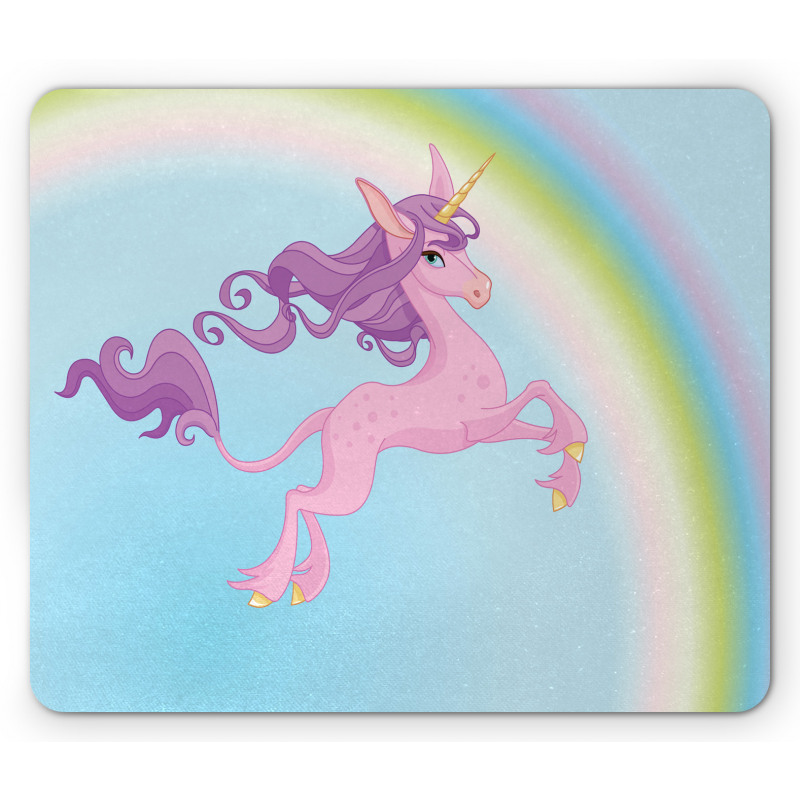 Unicorn and Pastel Rainbow Mouse Pad