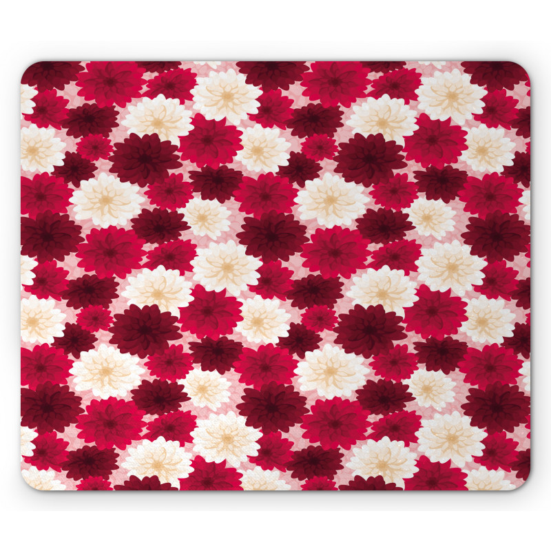 Blossoming Dahlia Flowers Mouse Pad