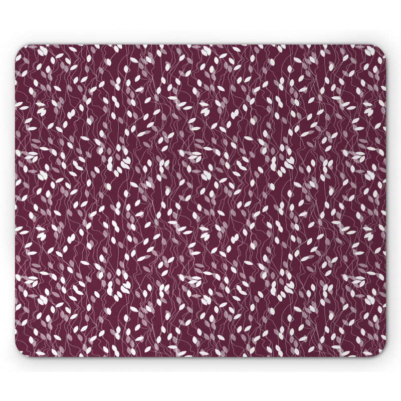 Dotted Lines Abstract Leaves Mouse Pad