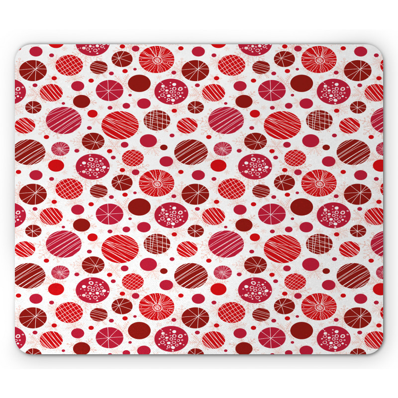 Circles Snowflake Motifs Mouse Pad