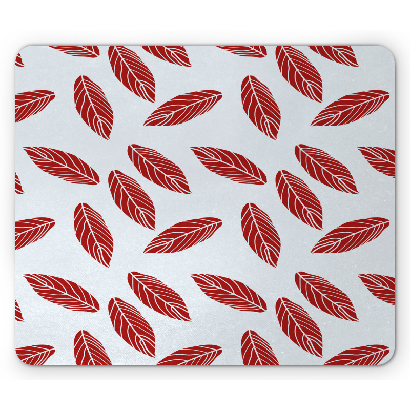 Modern Abstract Leaf Motif Mouse Pad