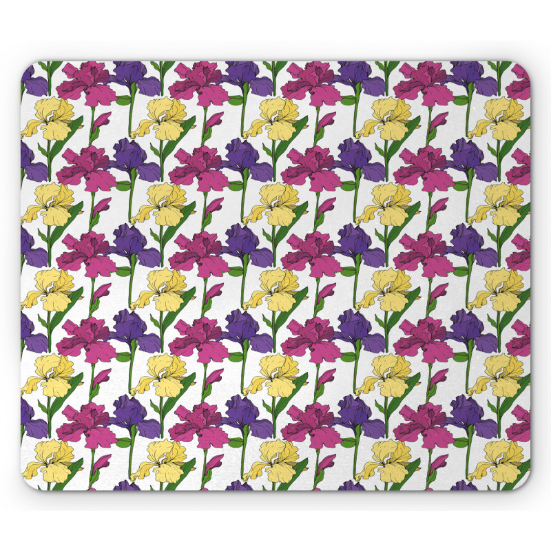 Iris Botanical Flowers Art Mouse Pad