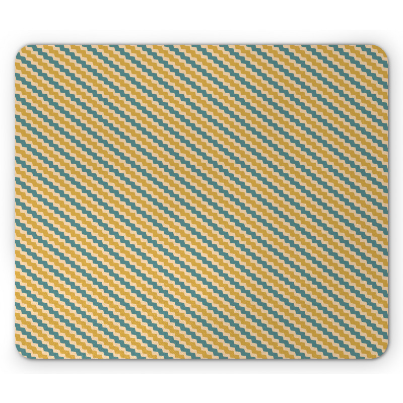 Diagonal Zigzag Stripes Mouse Pad