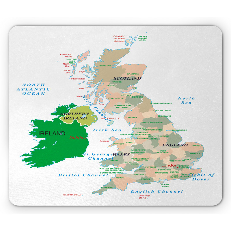 Country Names and Seas Mouse Pad