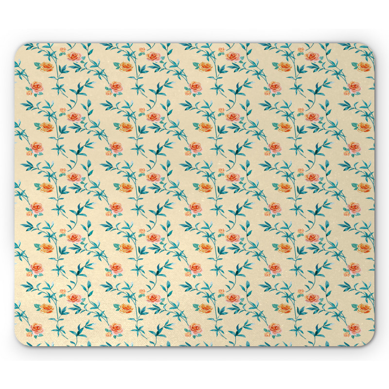 Watercolor Style Rose Flower Mouse Pad