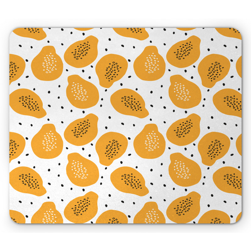 Papaya and Seeds Art Mouse Pad