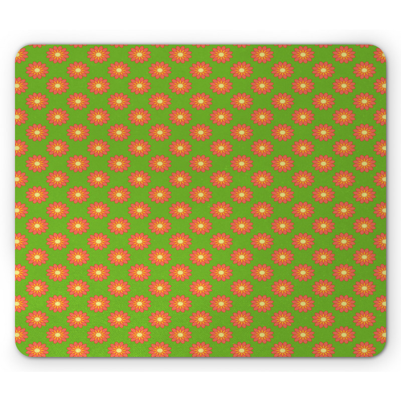 90's Style Flowers Daisy Mouse Pad