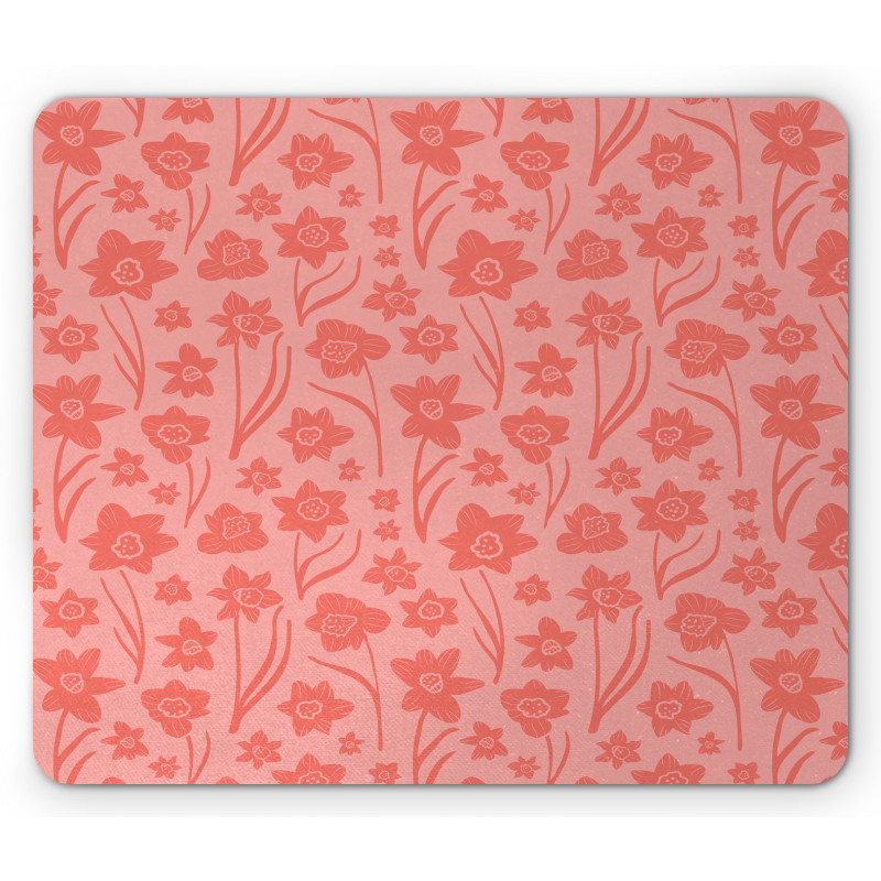 Romantic Simplistic Flowers Mouse Pad