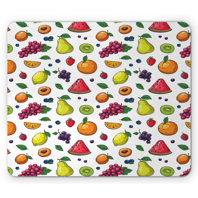 Grapes Kiwi Orange Lemon Mouse Pad