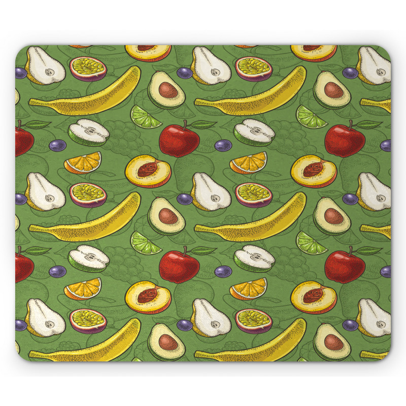 Avocado Apples Banana Lime Mouse Pad