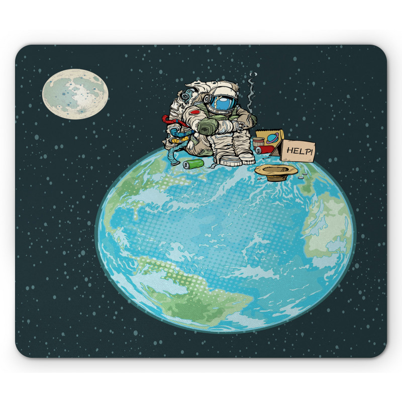 Spaceman Asking for Help Mouse Pad