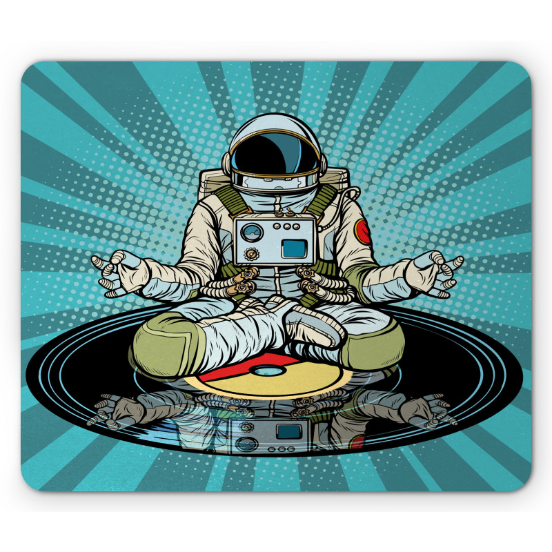 Funny Spaceman Doing Yoga Mouse Pad