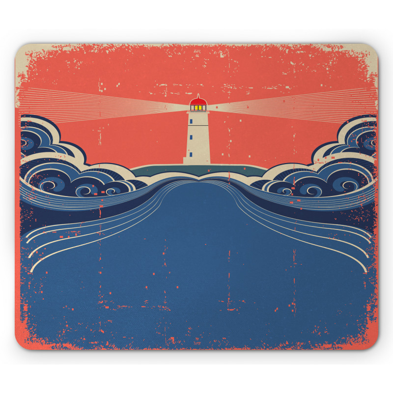 Lighthouse Waves Sea Mouse Pad