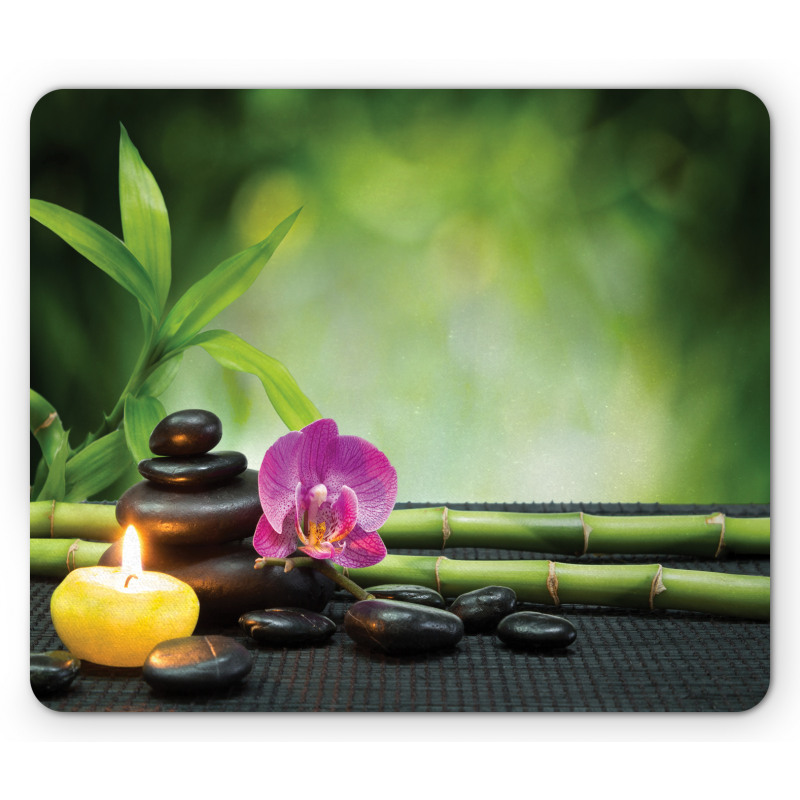 Orchid Bamboo Stems Mouse Pad