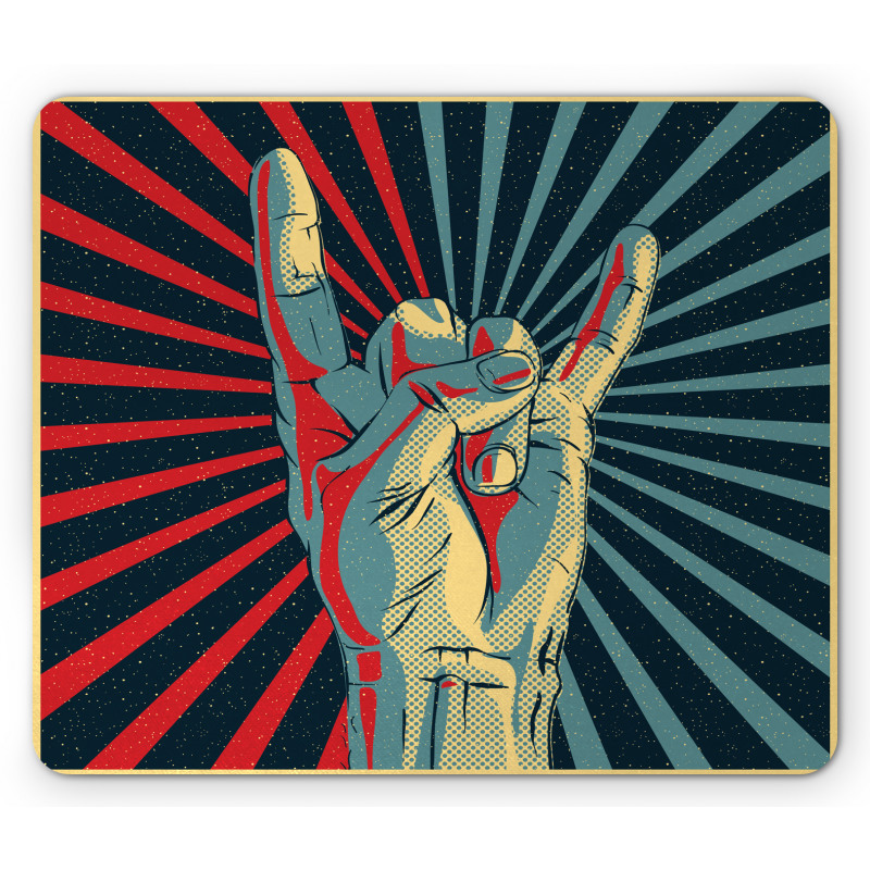 Rock 'n' Roll Hand Sign Mouse Pad