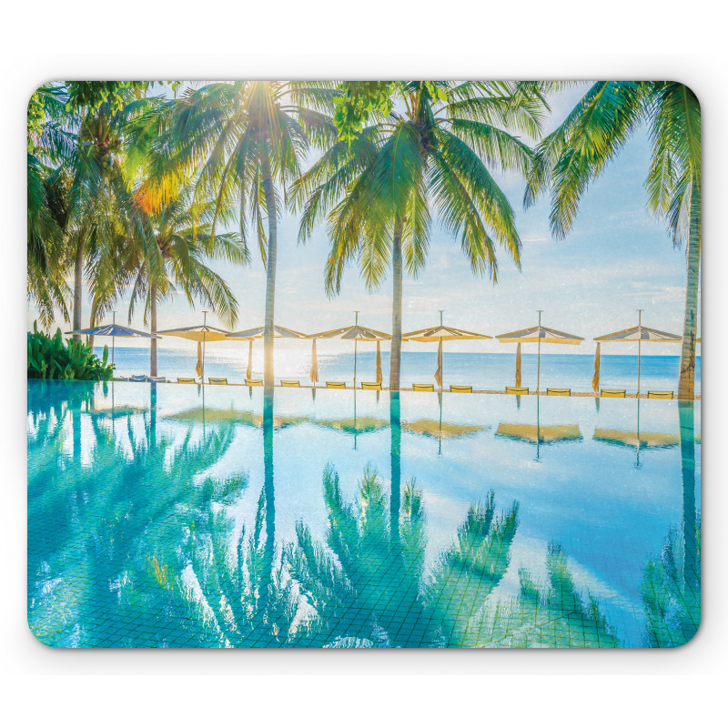 Palm Tree Hotel Pool Mouse Pad