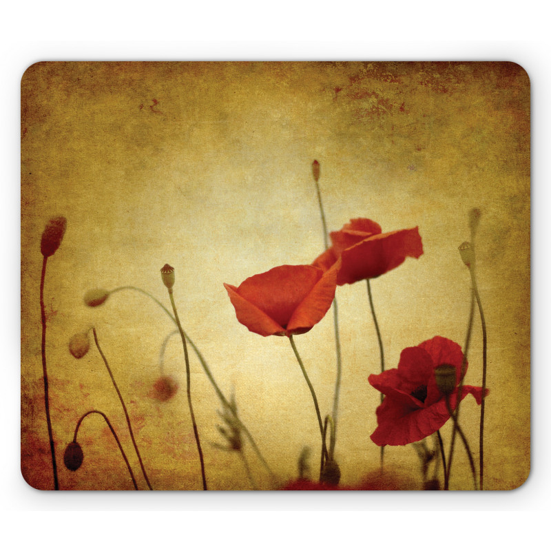 Poppy Flowers Bohemian Mouse Pad