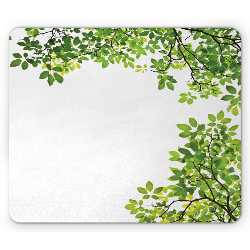 Fresh Branch with Leaves Mouse Pad