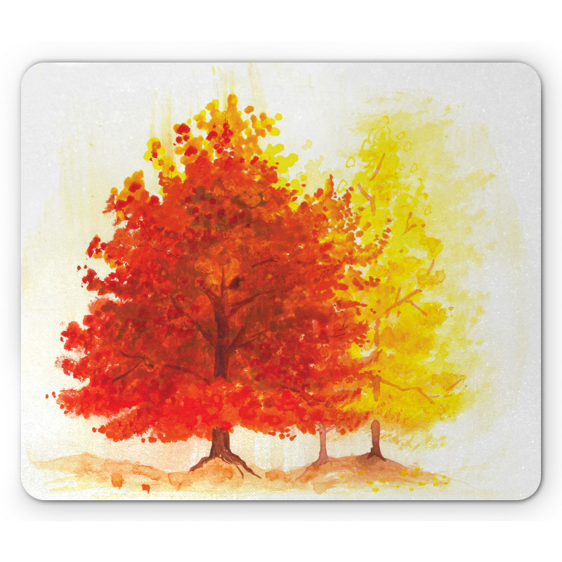 Fall Snowy Winter Pine Mouse Pad