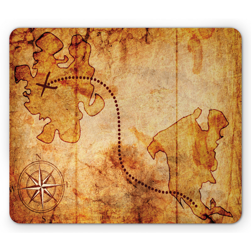 Treasure Map Compass Mouse Pad