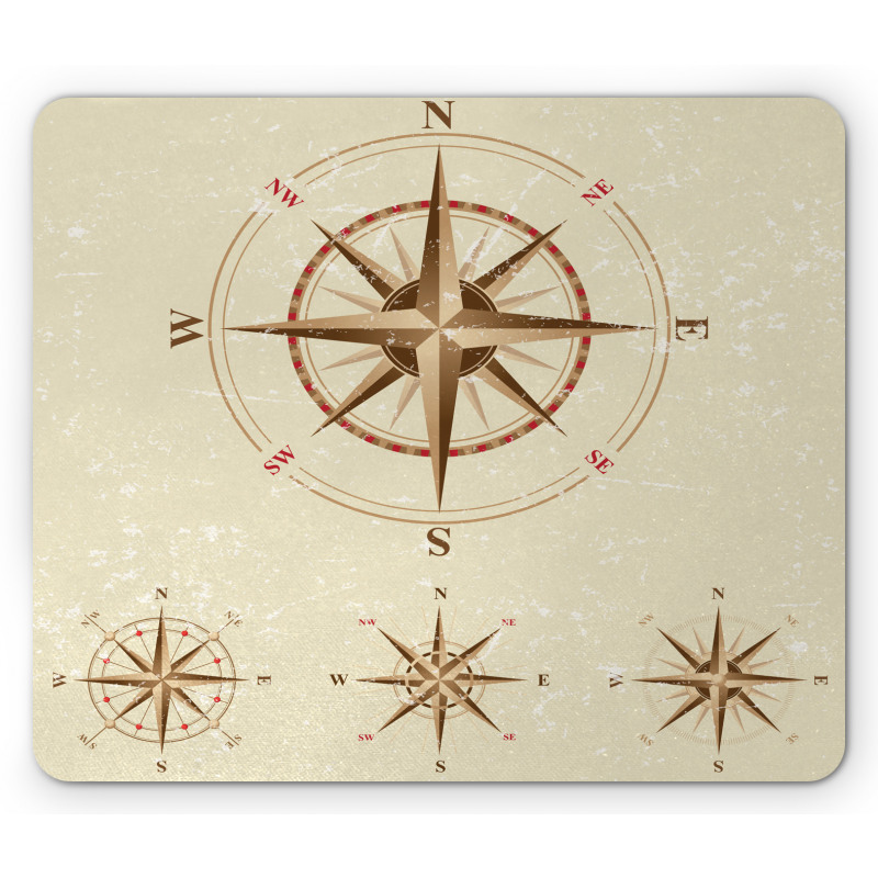 Compass Nautical Retro Mouse Pad