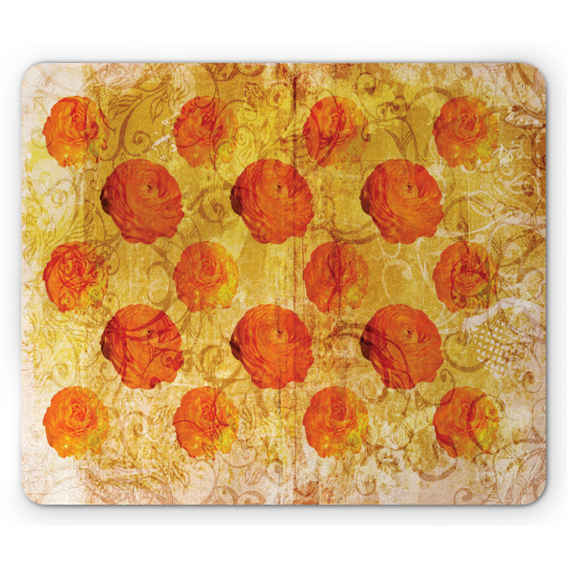 Grunge Rose Floral Art Mouse Pad