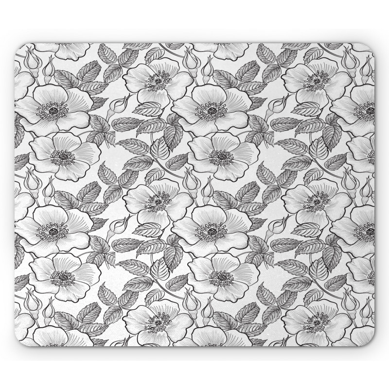 Budding Blossoming Flowers Mouse Pad