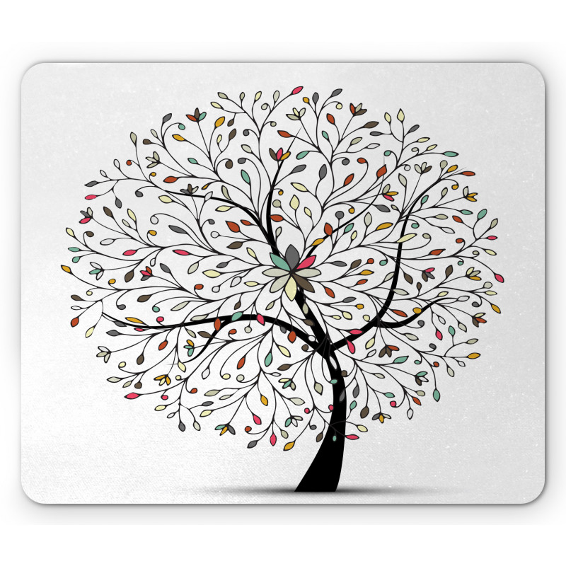 Colorful Leaves Surreal Tree Mouse Pad