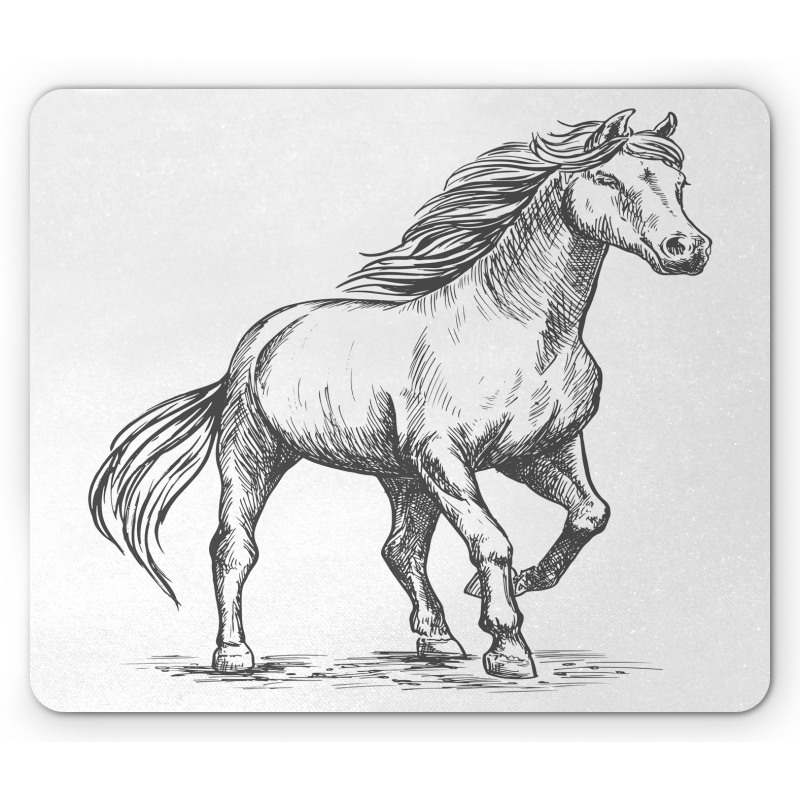 Sketchy Graphic of a Horse Mouse Pad