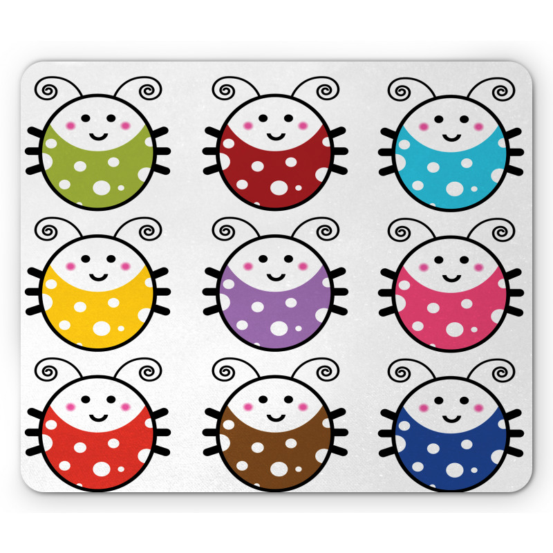 Smiling Ladybugs Set Mouse Pad